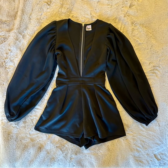 Selfie Leslie Pants - Selfie Leslie Black Mesh Romper